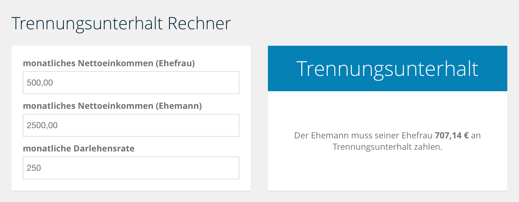 Trennungsgeld Scheidung: Jetzt Kostenlos Berechnen